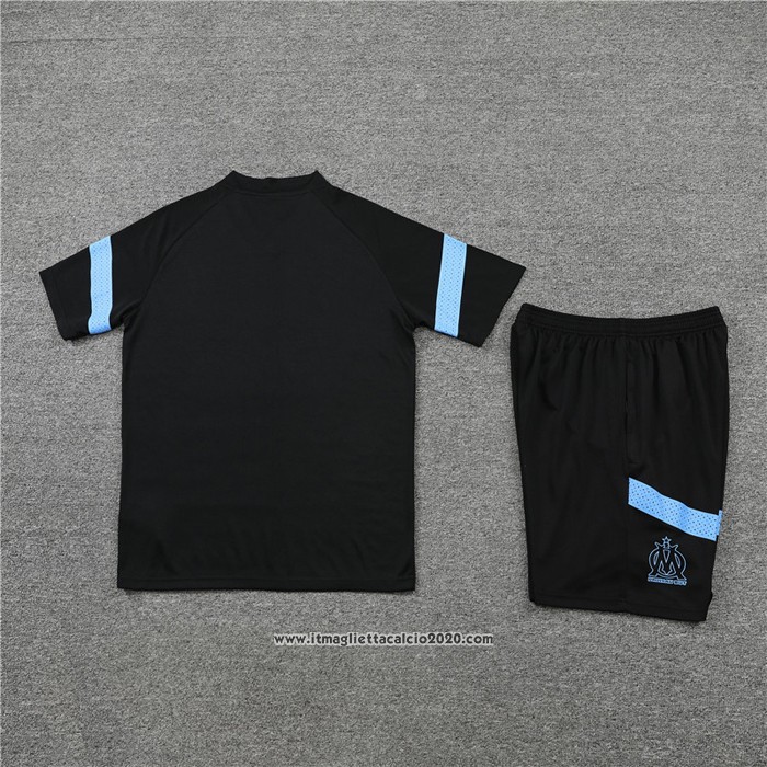 Tuta da Track Olympique Marsiglia Manica Corta 2022 2023 Nero - Pantalon Corto